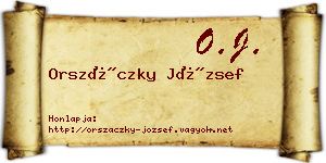 Orszáczky József névjegykártya