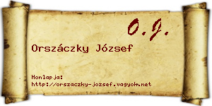 Orszáczky József névjegykártya