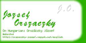 jozsef orszaczky business card