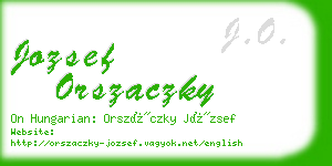 jozsef orszaczky business card